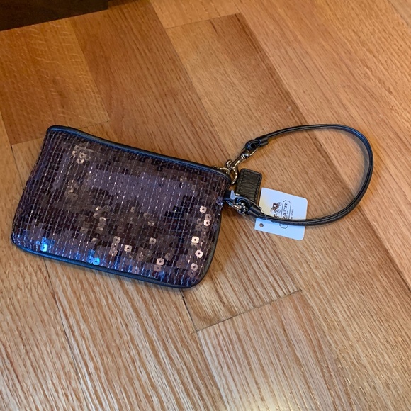 Coach Pewter Sequin Wristlet - Picture 2 of 2